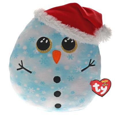 TY Squishy Beanies Fleck Blå Snögubbe 35cm - TY -  Leksaksaffären