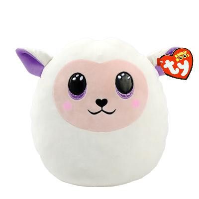 TY Squishy Beanies Fluffy Vitt Lamm 25cm - TY -  Leksaksaffären