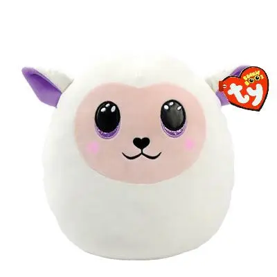 TY Squishy Beanies Fluffy Vitt lamm 35cm - TY -  Leksaksaffären