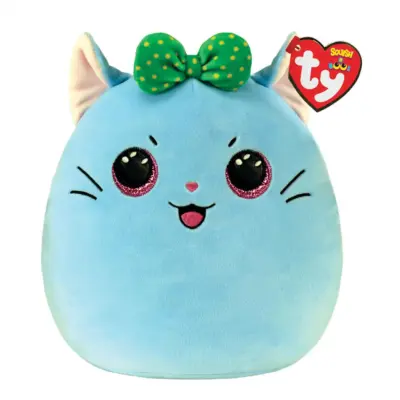 TY Squishy Beanies Kirra Katt med rosett 25cm - TY -  Leksaksaffären