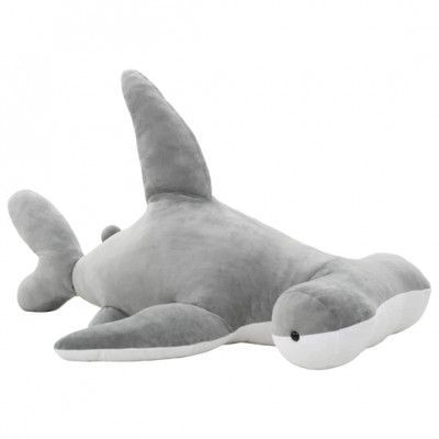VidaXl Gosedjur Hammarhaj Plysch Grå - 100x60 Cm