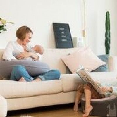 Doomoo Amning-Gravidkudde Large (Grå Stickad)