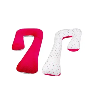 PQP Gravidkudde - Bomull - 7 - Grå Och Rosa Stjärnor