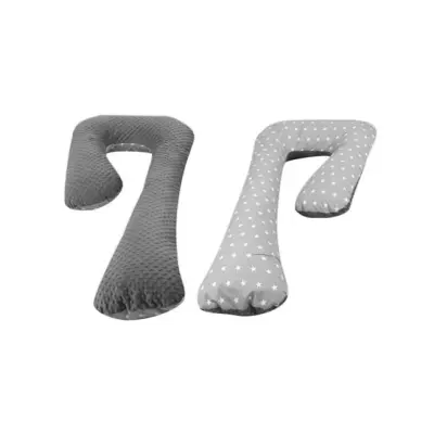 PQP Gravidkudde - Bomull - 7 - Vita Stjärnor På Grått