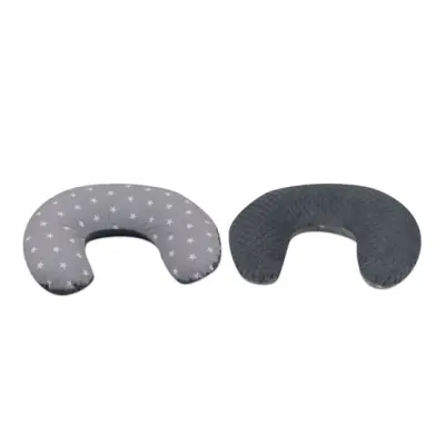 PQP Gravidkudde - Bomull - Litet C - Vita Stjärnor På Grått