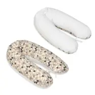 PQP Gravidkudde Rogal - Beigea Trianglar med Vit Baksida