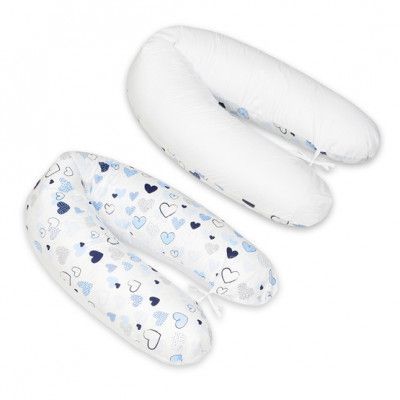PQP Gravidkudde Rogal - Blåa Hjärtan med Vit Baksida