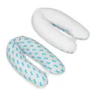 PQP Gravidkudde Rogal - Liten - Blå Rosetter med Vit Baksida