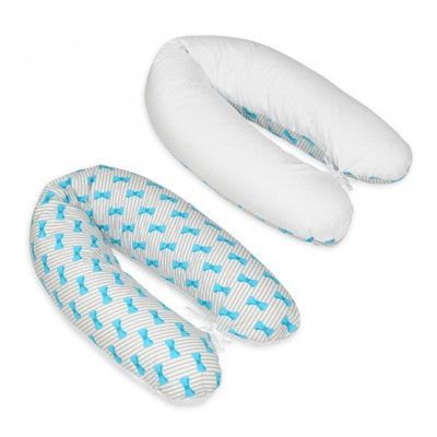 PQP Gravidkudde Rogal - Liten - Blå Rosetter med Vit Baksida