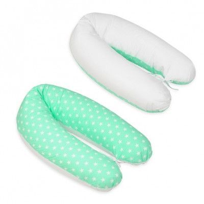 PQP Gravidkudde Rogal - Turkos med Vita Stjärnor och Vit Baksida