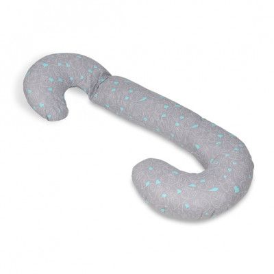 PQP Gravidkudde Typ C - Grå Katt med Turkosa Hjärtan