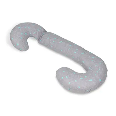 PQP Gravidkudde Typ C - Grå Katt med Turkosa Hjärtan