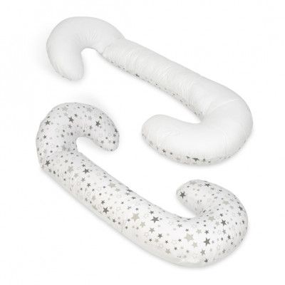 PQP Gravidkudde Typ C - Stjärna Grå med Vit Baksida