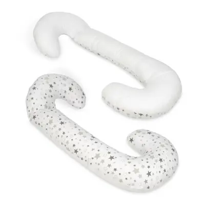 PQP Gravidkudde Typ C - Stjärna Grå med Vit Baksida