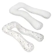 PQP Gravidkudde Typ U - Stjärna Grå med Vit Baksida