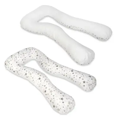 PQP Gravidkudde Typ U - Stjärna Grå med Vit Baksida