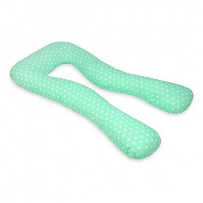 PQP Gravidkudde Typ U - Turkos med Vita Stjärnor