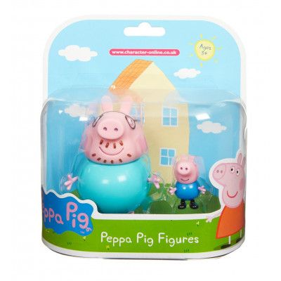 Greta Gris Figurer 2-pack Georg Gris & Pappa Gris