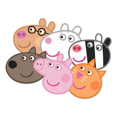 Greta Gris Pappmask - 6-pack