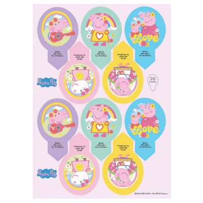 Greta Gris/Peppa Pig Ätbara Muffinsdekorationer