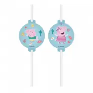 Sugrör Greta Gris / Peppa Pig, av papp 4-pack