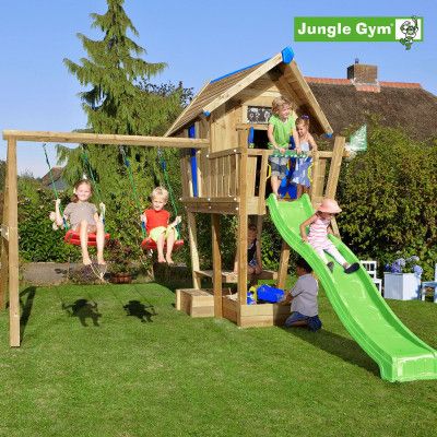 Jungle Gym Crazy Playhousetorn komplett inkl. Swing, Klätterställning