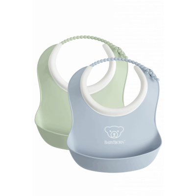 BabyBjörn - Liten Haklapp, 2-pack - Blekgrön/Blekblå