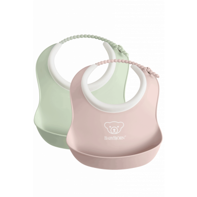BabyBjörn - Liten Haklapp, 2-pack - Blekgrön/Blekrosa