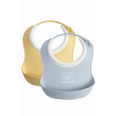 BabyBjörn Liten Haklapp, 2-pack - Blekgul/Blekblå