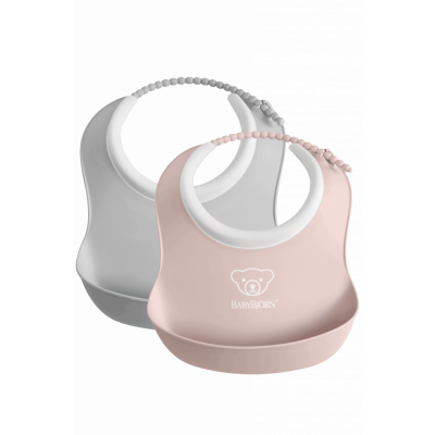 BabyBjörn - Liten Haklapp, 2-pack - Grå/Blekrosa