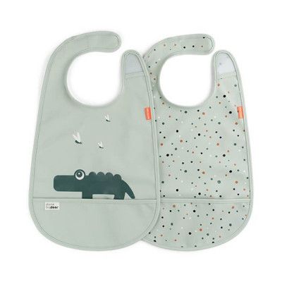 Done by Deer haklapp med kardborr 2-pack, Croco green