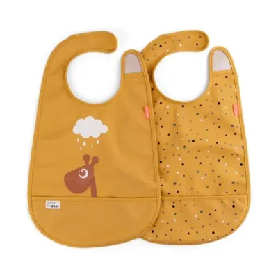 Done by Deer haklapp med kardborr 2-pack, raffi mustard