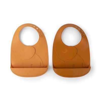 Done by Deer haklapp silikon Peekaboo Elphee 2-pack, mustard