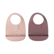Done by Deer haklapp silikon Peekaboo Elphee 2-pack, powder
