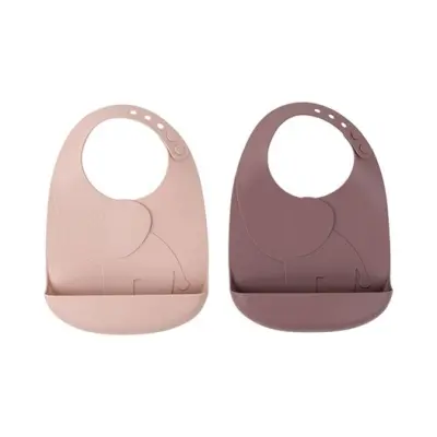 Done by Deer haklapp silikon Peekaboo Elphee 2-pack, powder