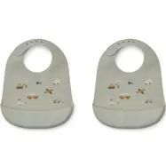 Liewood haklapp silikon Tilda 2-p, fordon/duvblå