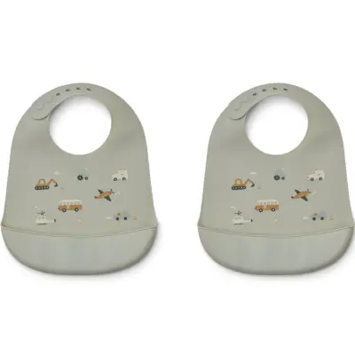 Liewood haklapp silikon Tilda 2-p, fordon/duvblå