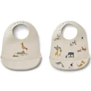 Liewood haklapp silikon Tilda 2-pack, all together/sandy