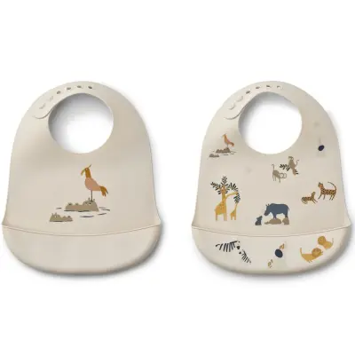 Liewood haklapp silikon Tilda 2-pack, all together/sandy