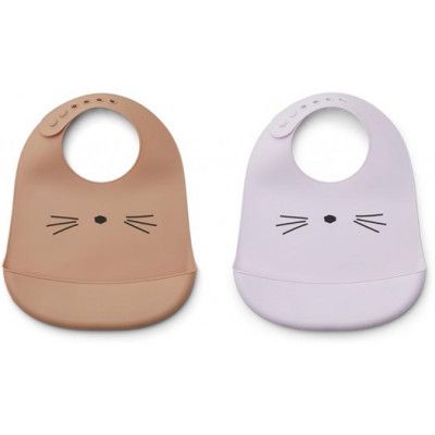 Liewood haklapp silikon Tilda 2-pack, cat light lavender mix