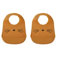 Liewood haklapp silikon Tilda 2-pack, cat mustard