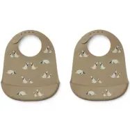 Liewood haklapp silikon Tilda 2-pack, dog/oat mix