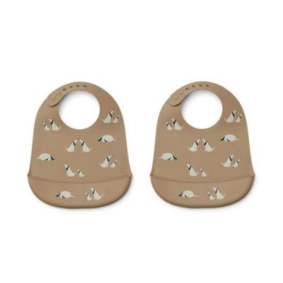 Liewood haklapp silikon Tilda 2-pack, dog/oat mix
