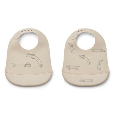 Liewood haklapp silikon Tilda 2-pack, hund/sand