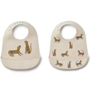 Liewood haklapp silikon Tilda 2-pack, leopard/sandy