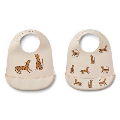 Liewood haklapp silikon Tilda 2-pack, leopard/sandy