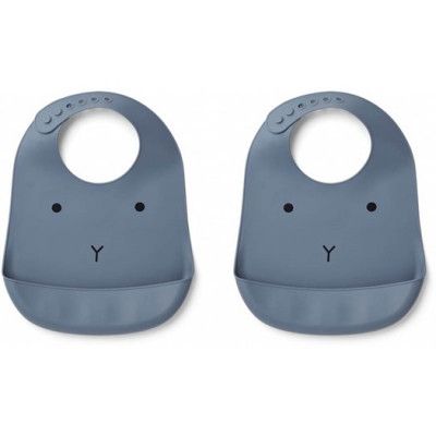 Liewood haklapp silikon Tilda 2-pack, rabbit blue wave