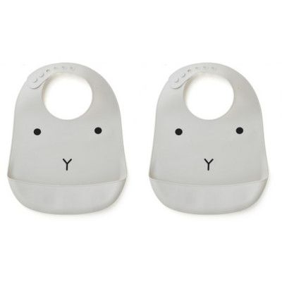 Liewood haklapp silikon Tilda 2-pack, rabbit dumbo grey