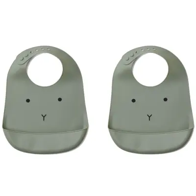 Liewood haklapp silikon Tilda 2-pack, rabbit faune green