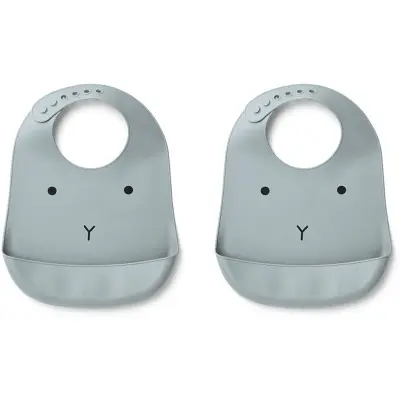 Liewood haklapp silikon Tilda 2-pack, rabbit sea blue